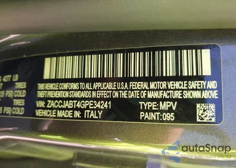 2016 Jeep Renegade Latitude from USA, damaged, VIN ZACCJABT4GPE34241